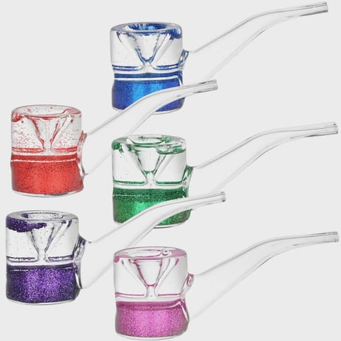 So Camp Glitter Glycerin Glass Hand Pipe | 5" | Colors Vary