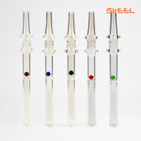 6" SirEEL Jewel Vortex Dab Straw w/ Spinning Jewel | Asst Colors