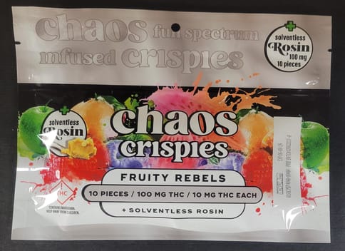 Chaos Crispies Fruity Rebels Rosin 100MG Cereal Bars