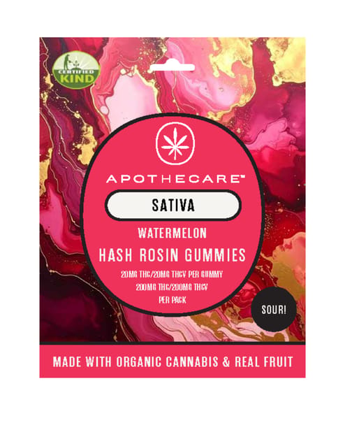 Apothecare Certified Organic Sour Watermelon Rosin Gummies