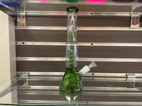 Green Swirl 1 Chamber Bong