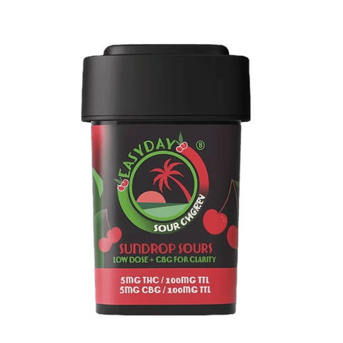 Easyday | Sour Cherry Sundrops | Edible | 1:1 THC/CBG 5mg (20-Pack)