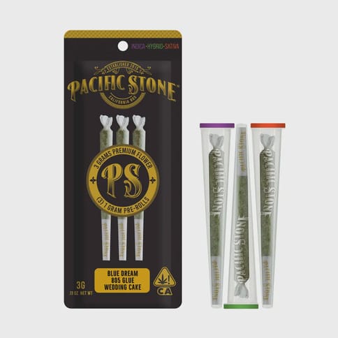 Pacific Stone | Wedding Cake / 805 Glue / Blue Dream (I/H/S) | 1g x 3 Preroll Joints