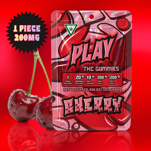PLAY Gummy (1x200mg) Single - Cherry