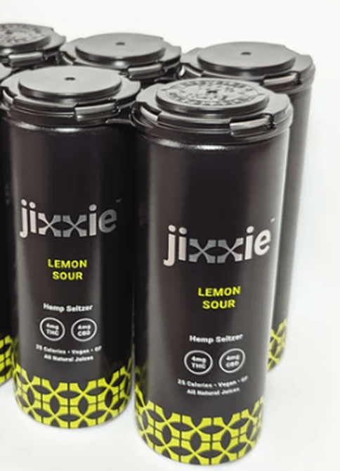 Jixxie - Lemon Sour THC:CBG Hemp Seltzer - 12oz - Lemon - 4mg - 4 Pack