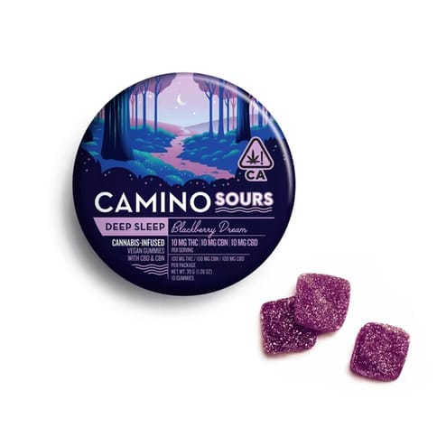 Camino Sours | Blackberry Dream (1:1:1) | 10mg THC / 10mg CBN / 10mg CBD x 10 Gummies