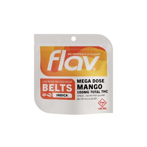 Flav - Mega Dose Live Resin Mango Belts - 100mg