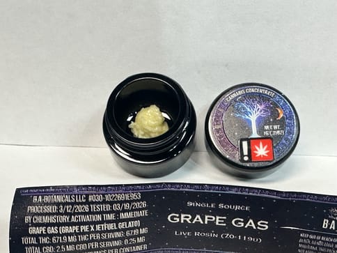 B.A Botanicals | Grape Gas | 1G | Rosin | Dab