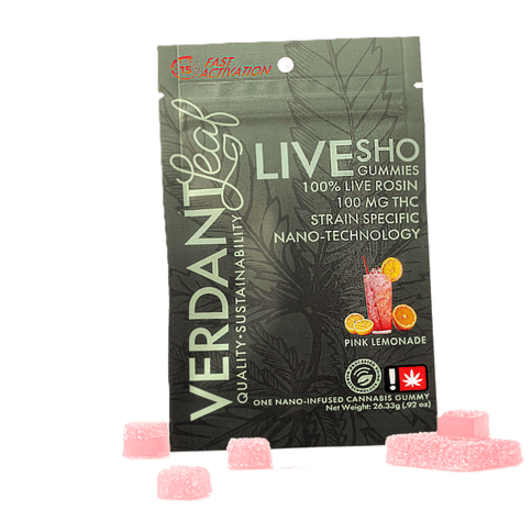 ROSIN NANO GUMMY | PINK LEMONADE | 1:1:1:1 THC:CBD:CBN:CBG | HASH BURGER | INDICA DOMINANT HYBRID | 100MG TOTAL | 1 SCORED GUMMY