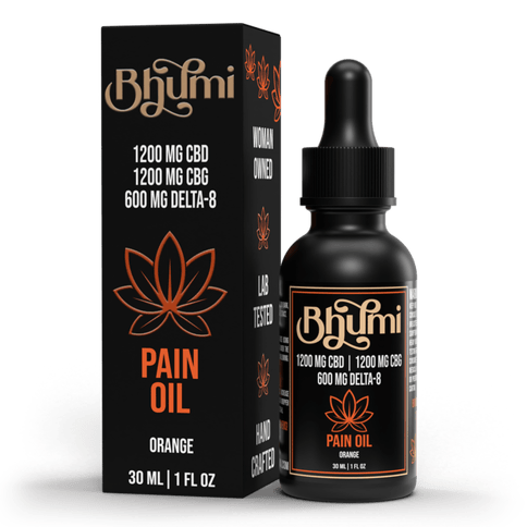 Bhumi Pain Oil 1200 mg CBD 1200 mg CBG 600 mg D8 - Orange