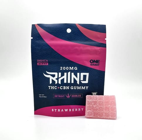 Rhino Strawberry THC/CBN 200mg Gummy