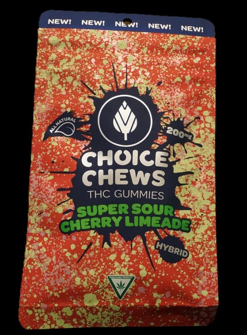 Choice - 200mg Gummies - Super Sour Cherry Limeade (Hybrid)