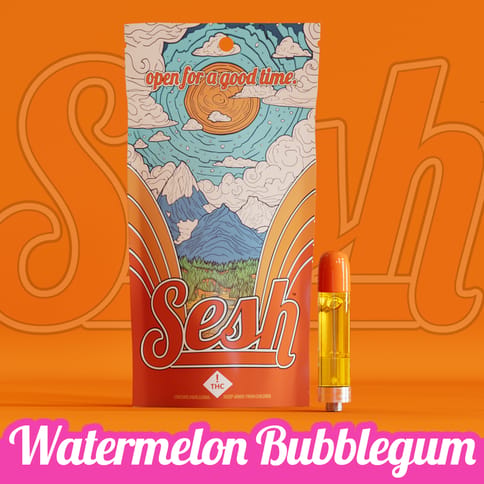 Sesh Watermelon Bubblegum 1000mg Distillate Cartridge