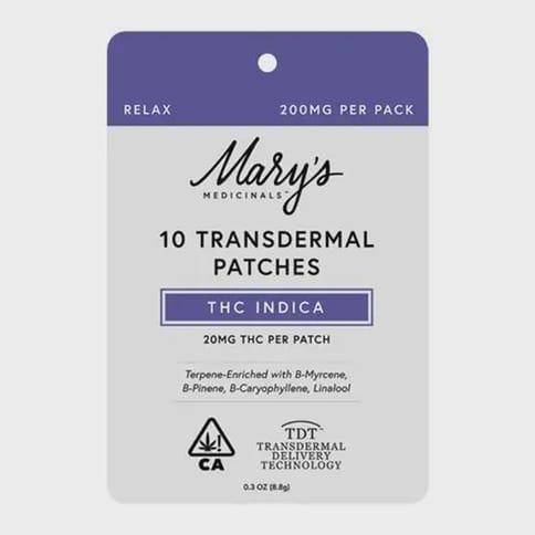 Marys Medicinals-Transdermal-Patches-Relax Indica-10ct-(200mgTHC)-Rec-MI-12PK