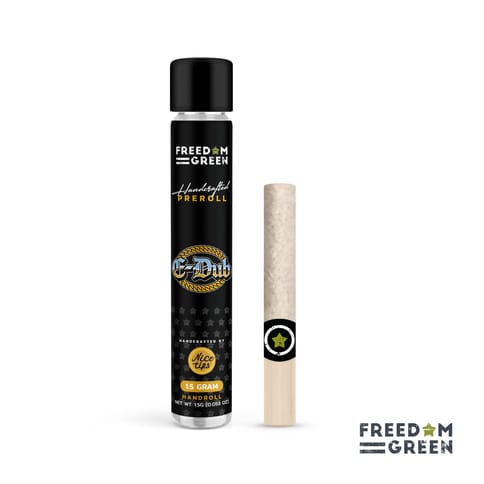 Freedom Green Hand Roll Preroll E-Dubbalicious Indica 1.5g