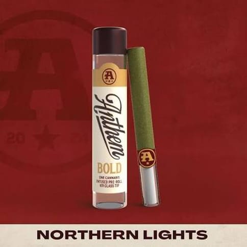 Infused Pre-Roll - Anthem BOLD - Preroll Glass Tip 1g- Indica : Northern Lights