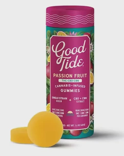 Good Tide | Passion Fruit (I) | 10mg THC / 10mg CBD / 10mg CBN x 10 Rosin Infused Gummies