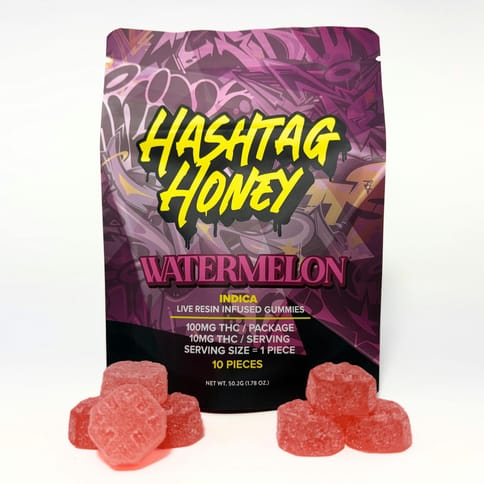 Hashtag Honey | Watermelon | Live Resin Gummies | 100mg