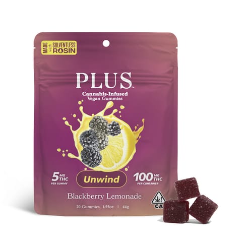 PLUS - SOLVENTLESS GUMMY - BLACKBERRY LEMONADE - 100MG