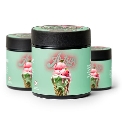 Artsy Cannabis Eighth Jars | Watermelon Sorbet 3.5g Rec - | Artsy Cannabis Eighth Jars