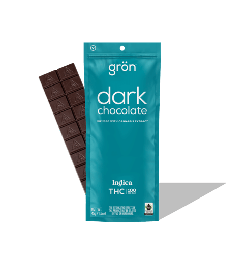 GRON - Chocolate Bars-Dark Chocolate-THC-THC-Indica-DCF-100mg