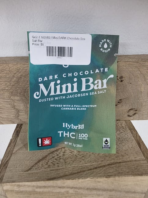 Grön | 100MG | Mini DARK Chocolate Sea Salt Bar