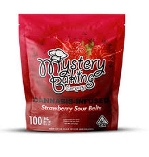 MYSTERY BAKING CO - 100MG EDIBLE - STRAWBERRY SOUR BELTS