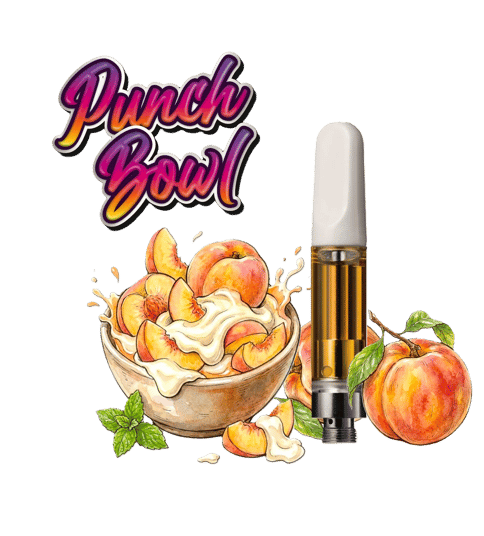 PUNCH BOWL | FLAVORED CARTRIDGE | PEACHES AND CREAM | HYBRID | 1 GRAM | 510 THREAD