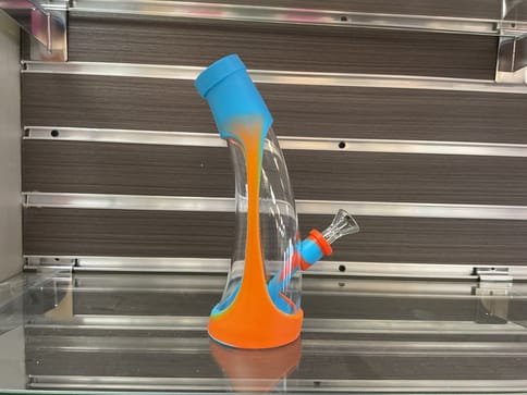 Orange Blue Silicon Curve Bong