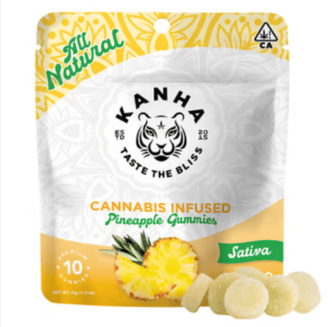 Kanha | Pineapple | Gummies | Sativa | 100mg | 10pk