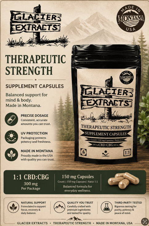 Glacier Extract 1:1 CBD/CBG MCT Oil Capsules 4ct