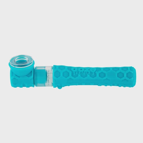 Ooze Piper Silicone Glass Hand Pipe & Chillum - Teal