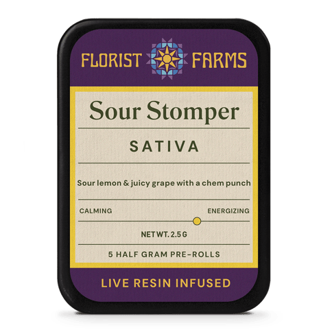 florist farms- Sour Stomper | 5 - 0.5G Live Resin Infused Pre-Rolls