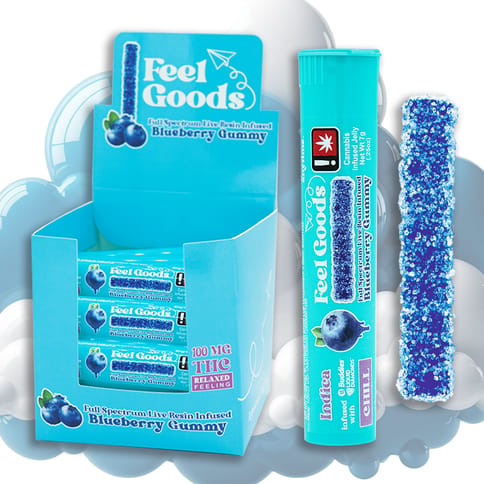 Blueberry 100mg Gummy Straw (INDICA) (Feel Goods)