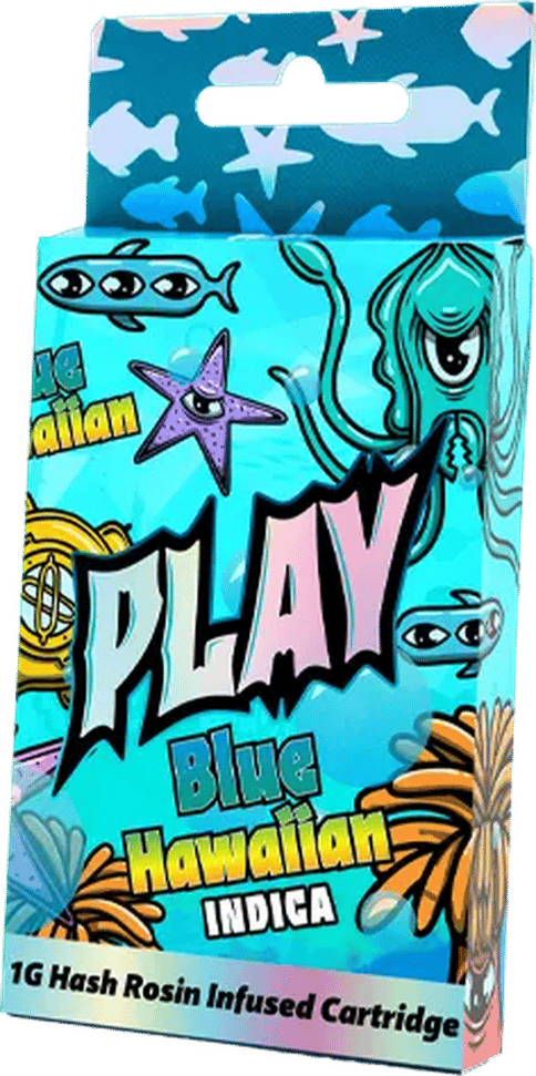 PLAY - Blue Hawaiian - 1g Hash Infused Distillate Cart