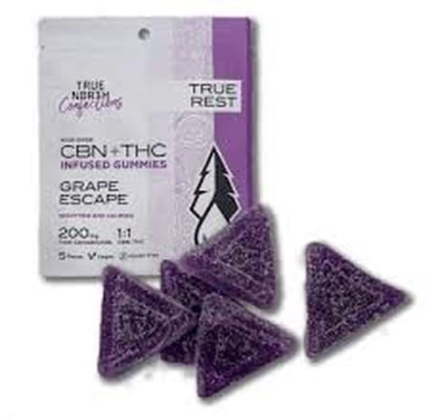 (MED) True North 1:1 Gummies - Grape Escape 5x20 1:1 THC/CBN