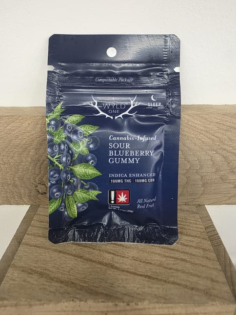 WYLD | 100MG | Sour Blueberry (1:1) CBN Single Gummy