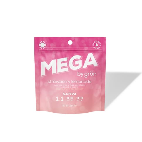 Gron Mega Pearls | 1:1 CBC Sativa Strawberry Lemonade 100mg