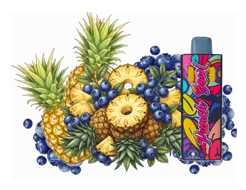 PUNCH BOWL | FLAVORED DUO-TANK CARTRIDGE | BLUEBERRY PINEAPPLE | INDICA & SATIVA | 2 GRAMS | DISPOSABLE
