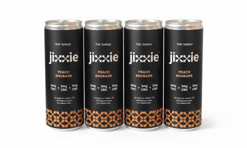 Jixxie - Peach Rhubarb - 3mg THC, 3mg CBG, 3mg CBD - 4-Pack