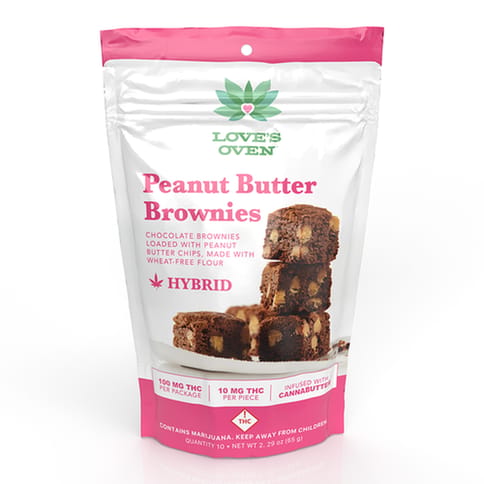 Love's Oven Chocolate Peanut Butter Brownies Hybrid 100mg