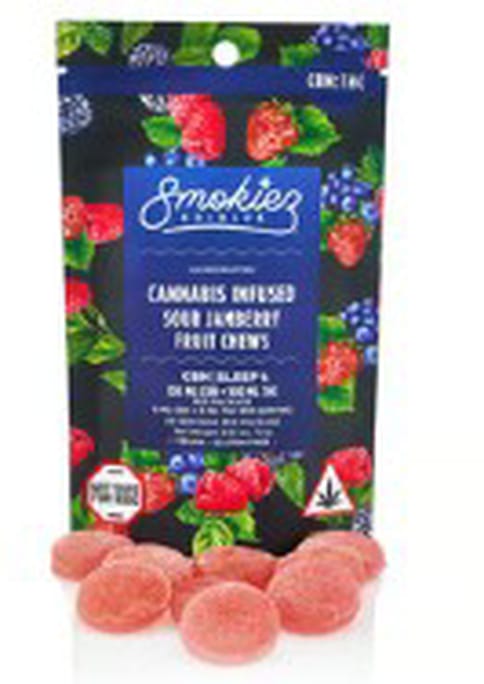 Smokiez | Sour Jamberry |1000mg | THC:CBN 5:1| Fruit Chews