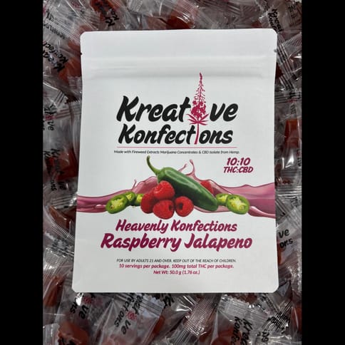 Kreative Konfections | Raspberry Jalapeno Indica | Heavenly | 100mg | 10pk