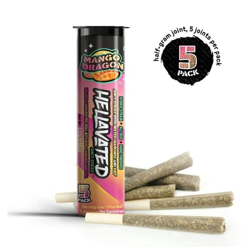 Hellavated Juicy Stickz 5 Pack | Mango Dragon 2.67g