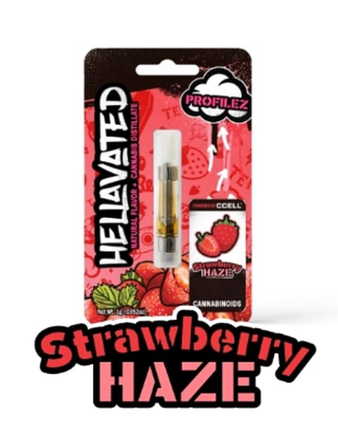Hellavated | Vape Cart. | - Strawberry Haze | 1g 510