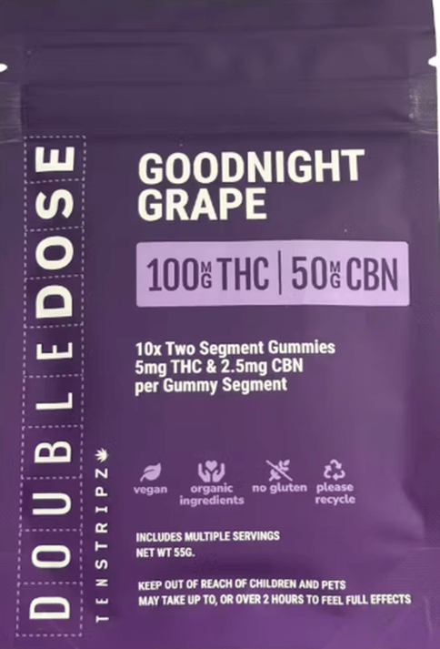 Double Dose Goodnight Grape 1:5 CBN Gummies Haute & Heady