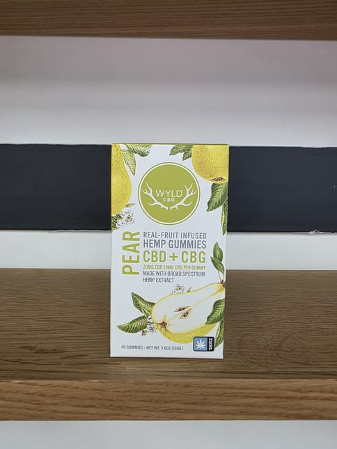 WYLD | Pear Hemp 800mg CBD:CBG Gummies | 40pk