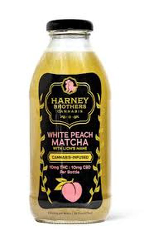 Harney Brothers - White Peach Matcha + Lions Mane 1:1 | 10mg THC:CBD Beverage