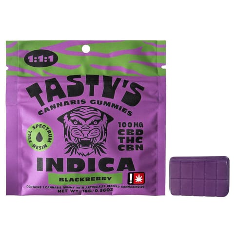Blackberry 1:1:1 THC:CBD:CBN Gummy 100mg (Tasty's)