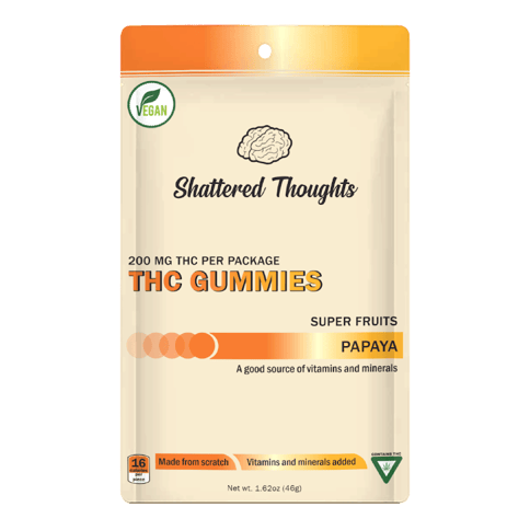 Papaya 200mg Gummies | Shattered Thoughts
